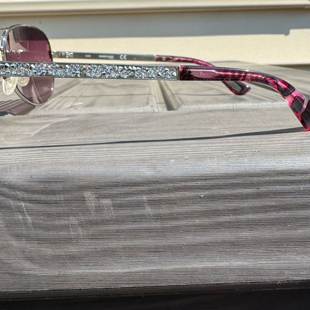 Guess by Merciano Crystal Accent Aviator Sunglasses - Picture 6 of 9